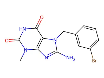8-Amino-7-(3-bromobenzyl)-3-methyl-3,7-dihydro-1H-purine-2,6-dione structure