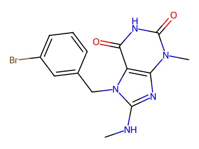7-(3-Bromobenzyl)-3-methyl-8-(methylamino)-3,7-dihydro-1H-purine-2,6-dione structure
