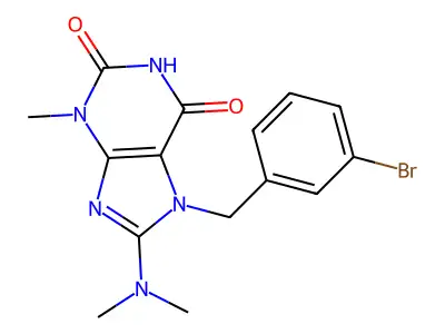 7-(3-Bromobenzyl)-8-(dimethylamino)-3-methyl-3,7-dihydro-1H-purine-2,6-dione structure