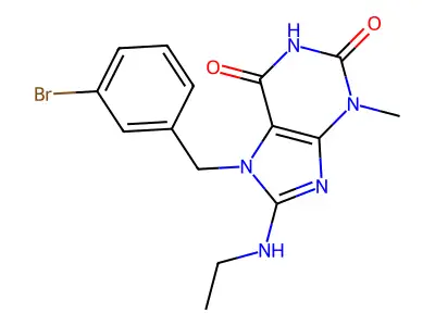 7-(3-Bromobenzyl)-8-(ethylamino)-3-methyl-3,7-dihydro-1H-purine-2,6-dione structure