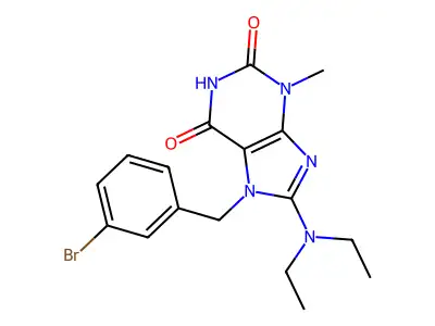 7-(3-Bromobenzyl)-8-(diethylamino)-3-methyl-3,7-dihydro-1H-purine-2,6-dione structure