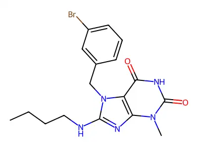 7-(3-Bromobenzyl)-8-(butylamino)-3-methyl-3,7-dihydro-1H-purine-2,6-dione structure