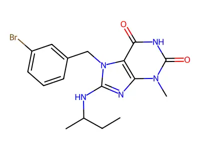 7-(3-Bromobenzyl)-8-(sec-butylamino)-3-methyl-3,7-dihydro-1H-purine-2,6-dione structure