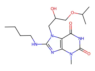 8-(Butylamino)-7-(2-HO-3-isopropoxypropyl)-3-ME-3,7-dihydro-1H-purine-2,6-dione structure