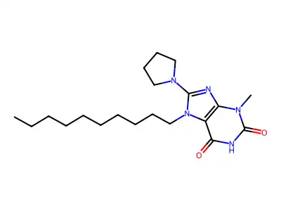 7-Decyl-3-methyl-8-(1-pyrrolidinyl)-3,7-dihydro-1H-purine-2,6-dione structure