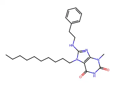 7-Decyl-3-methyl-8-((2-phenylethyl)amino)-3,7-dihydro-1H-purine-2,6-dione structure