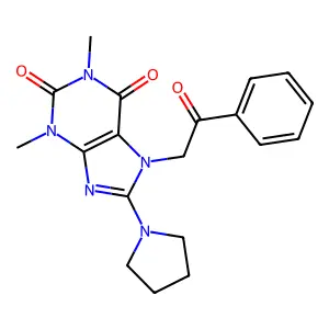 1,3-DI-ME-7-(2-Oxo-2-PH-ET)-8-(1-pyrrolidinyl)-3,7-dihydro-1H-purine-2,6-dione structure