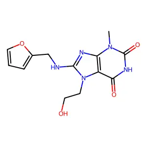 8-((2-Furylmethyl)amino)-7-(2-hydroxyethyl)-3-ME-3,7-dihydro-1H-purine-2,6-dione structure
