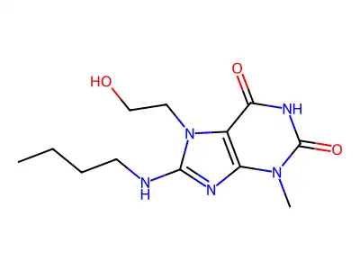 8-(Butylamino)-7-(2-hydroxyethyl)-3-methyl-3,7-dihydro-1H-purine-2,6-dione structure