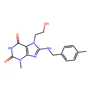 7-(2-HO-Ethyl)-3-ME-8-((4-methylbenzyl)amino)-3,7-dihydro-1H-purine-2,6-dione structure