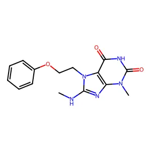 3-Methyl-8-(methylamino)-7-(2-phenoxyethyl)-3,7-dihydro-1H-purine-2,6-dione structure