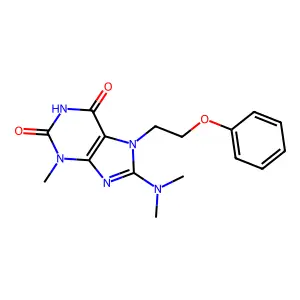 8-(Dimethylamino)-3-methyl-7-(2-phenoxyethyl)-3,7-dihydro-1H-purine-2,6-dione structure