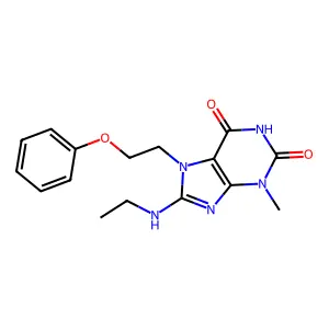 8-(Ethylamino)-3-methyl-7-(2-phenoxyethyl)-3,7-dihydro-1H-purine-2,6-dione structure