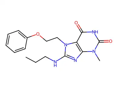 3-Methyl-7-(2-phenoxyethyl)-8-(propylamino)-3,7-dihydro-1H-purine-2,6-dione structure
