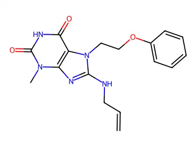 8-(Allylamino)-3-methyl-7-(2-phenoxyethyl)-3,7-dihydro-1H-purine-2,6-dione structure