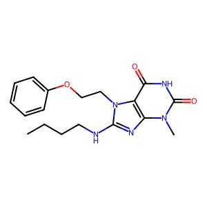 8-(Butylamino)-3-methyl-7-(2-phenoxyethyl)-3,7-dihydro-1H-purine-2,6-dione structure