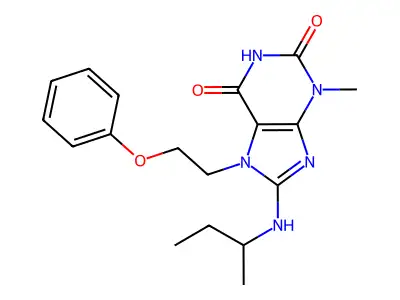 8-(Sec-butylamino)-3-methyl-7-(2-phenoxyethyl)-3,7-dihydro-1H-purine-2,6-dione structure