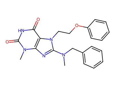 8-(Benzyl(methyl)amino)-3-ME-7-(2-phenoxyethyl)-3,7-dihydro-1H-purine-2,6-dione structure