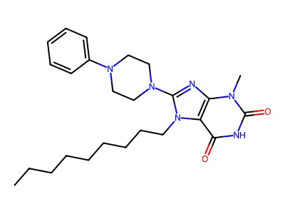 3-Methyl-7-nonyl-8-(4-phenyl-1-piperazinyl)-3,7-dihydro-1H-purine-2,6-dione structure