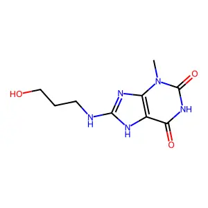 8-(3-hydroxypropylamino)-3-methyl-7H-purine-2,6-dione structure