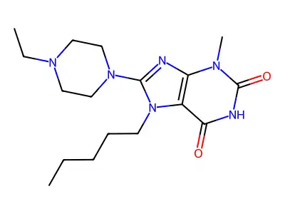 8-(4-Ethyl-1-piperazinyl)-3-methyl-7-pentyl-3,7-dihydro-1H-purine-2,6-dione structure