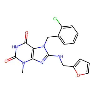 7-(2-Chlorobenzyl)-8-((2-furylmethyl)amino)-3-ME-3,7-dihydro-1H-purine-2,6-dione structure