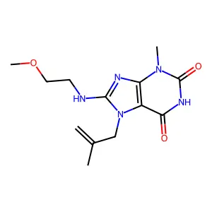8-((2-Meo-ethyl)amino)-3-ME-7-(2-ME-2-propenyl)-3,7-dihydro-1H-purine-2,6-dione structure