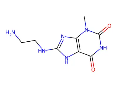 8-((2-Aminoethyl)amino)-3-methyl-3,7-dihydro-1H-purine-2,6-dione structure