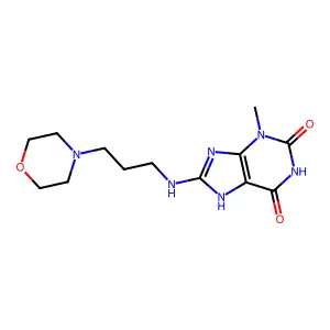 3-Methyl-8-(3-morpholin-4-yl-propylamino)-3,7-dihydro-purine-2,6-dione structure