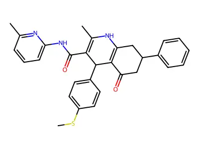 2-Methyl-N-(6-methylpyridin-2-yl)-4-(4-(methylthio)phenyl)-5-oxo-7-phenyl-1,4,5,6,7,8-hexahydroquinoline-3-carboxamide structure