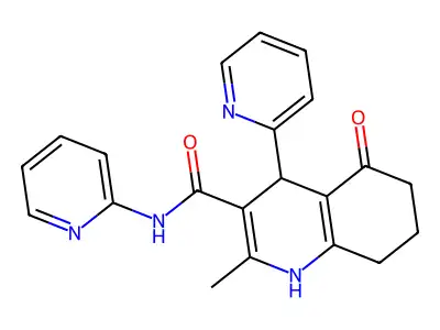 2-Methyl-5-oxo-N,4-DI(2-pyridinyl)-1,4,5,6,7,8-hexahydro-3-quinolinecarboxamide structure
