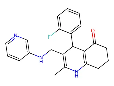 4-(2-F-PH)-2-ME-3-((3-Pyridinylamino)ME)-4,6,7,8-tetrahydro-5(1H)-quinolinone structure
