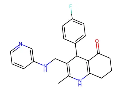 4-(4-F-PH)-2-ME-3-((3-Pyridinylamino)ME)-4,6,7,8-tetrahydro-5(1H)-quinolinone structure