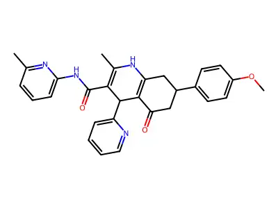 7-(4-METHOXYPHENYL)-2-METHYL-N-(6-METHYL-2-PYRIDINYL)-5-OXO-4-(2-PYRIDINYL)-1,4,5,6,7,8-HEXAHYDRO-3-QUINOLINECARBOXAMIDE structure