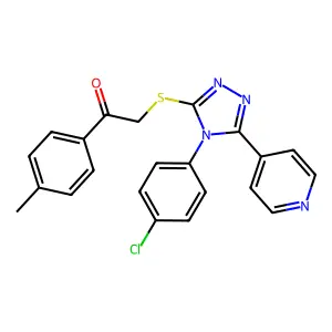 2-((4-(4-CL-PH)-5-(4-Pyridinyl)-4H-1,2,4-triazol-3-YL)thio)-1-(4-ME-PH)ethanone structure