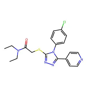 2-((4-(4-CL-PH)-5-(4-Pyridinyl)-4H-1,2,4-triazol-3-YL)thio)-N,N-diethylacetamide structure