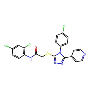 2-{[4-(4-chlorophenyl)-5-(pyridin-4-yl)-4H-1,2,4-triazol-3-yl]sulfanyl}-N-(2,4-dichlorophenyl)acetamide structure