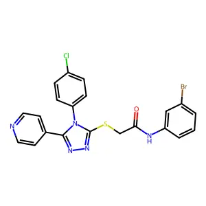 N-(3-bromophenyl)-2-{[4-(4-chlorophenyl)-5-(pyridin-4-yl)-4H-1,2,4-triazol-3-yl]sulfanyl}acetamide structure