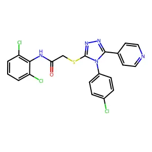 2-{[4-(4-chlorophenyl)-5-(pyridin-4-yl)-4H-1,2,4-triazol-3-yl]sulfanyl}-N-(2,6-dichlorophenyl)acetamide structure