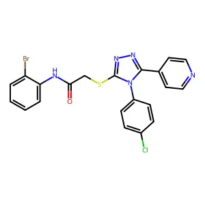 N-(2-bromophenyl)-2-{[4-(4-chlorophenyl)-5-(pyridin-4-yl)-4H-1,2,4-triazol-3-yl]sulfanyl}acetamide structure