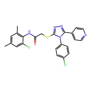 N-(2-chloro-4,6-dimethylphenyl)-2-{[4-(4-chlorophenyl)-5-(pyridin-4-yl)-4H-1,2,4-triazol-3-yl]sulfanyl}acetamide structure