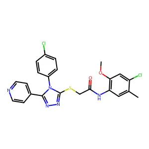 N-(4-chloro-2-methoxy-5-methylphenyl)-2-{[4-(4-chlorophenyl)-5-(pyridin-4-yl)-4H-1,2,4-triazol-3-yl]sulfanyl}acetamide structure