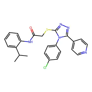 2-{[4-(4-chlorophenyl)-5-(pyridin-4-yl)-4H-1,2,4-triazol-3-yl]sulfanyl}-N-[2-(propan-2-yl)phenyl]acetamide structure