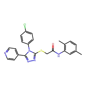 2-{[4-(4-chlorophenyl)-5-(pyridin-4-yl)-4H-1,2,4-triazol-3-yl]sulfanyl}-N-(2,5-dimethylphenyl)acetamide structure