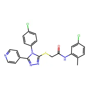 N-(5-chloro-2-methylphenyl)-2-{[4-(4-chlorophenyl)-5-(pyridin-4-yl)-4H-1,2,4-triazol-3-yl]sulfanyl}acetamide structure