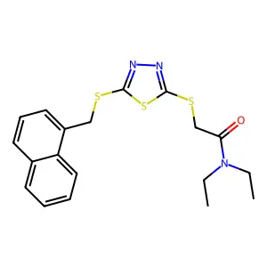 N,N-Diethyl-2-((5-((1-naphthylmethyl)thio)-1,3,4-thiadiazol-2-YL)thio)acetamide structure