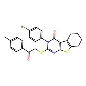 3-(4-Bromophenyl)-2-((2-oxo-2-(p-tolyl)ethyl)thio)-5,6,7,8-tetrahydrobenzo[4,5]thieno[2,3-d]pyrimidin-4(3H)-one structure
