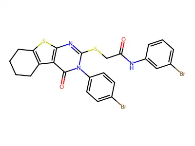 N-(3-Bromophenyl)-2-((3-(4-bromophenyl)-4-oxo-3,4,5,6,7,8-hexahydrobenzo[4,5]thieno[2,3-d]pyrimidin-2-yl)thio)acetamide structure