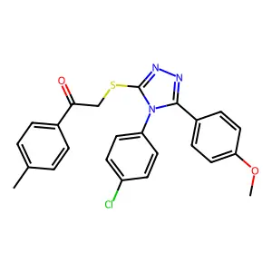 2-{[4-(4-chlorophenyl)-5-(4-methoxyphenyl)-4H-1,2,4-triazol-3-yl]sulfanyl}-1-(4-methylphenyl)ethanone structure