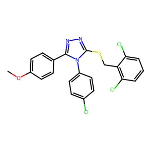 4-(4-CL-PH)-3-((2,6-Dichlorobenzyl)thio)-5-(4-methoxyphenyl)-4H-1,2,4-triazole structure